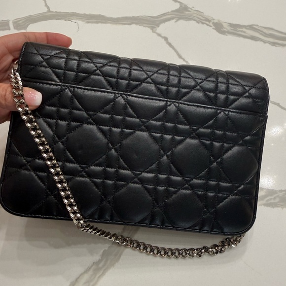 CHRISTIAN DIOR Lambskin Cannage Miss Dior Promenade Pouch Black - Picture 10 of 15